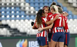 El Atlético de Madrid Femenino celebrando un gol. Foto: @AtletiFemenino